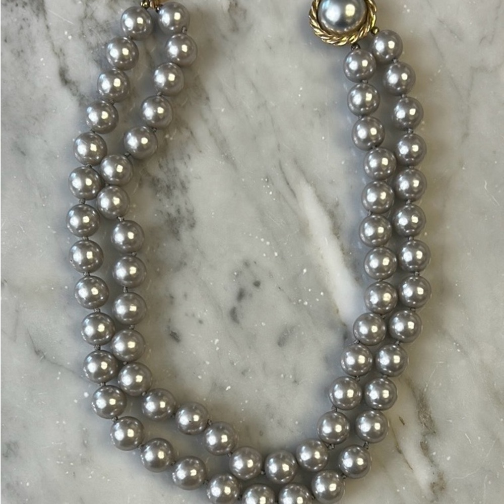 Silver and Gold Double-Strand 16” Necklace